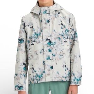 All in Motion Kids Blue Gray & White Marbled Print Raincoat Size XL